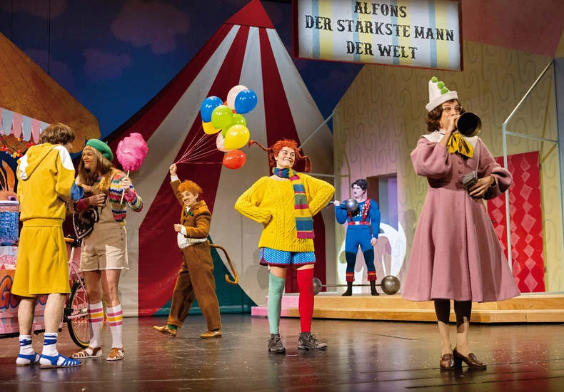 Dekoratives Szenenfoto aus Pippi Langstrumpf.